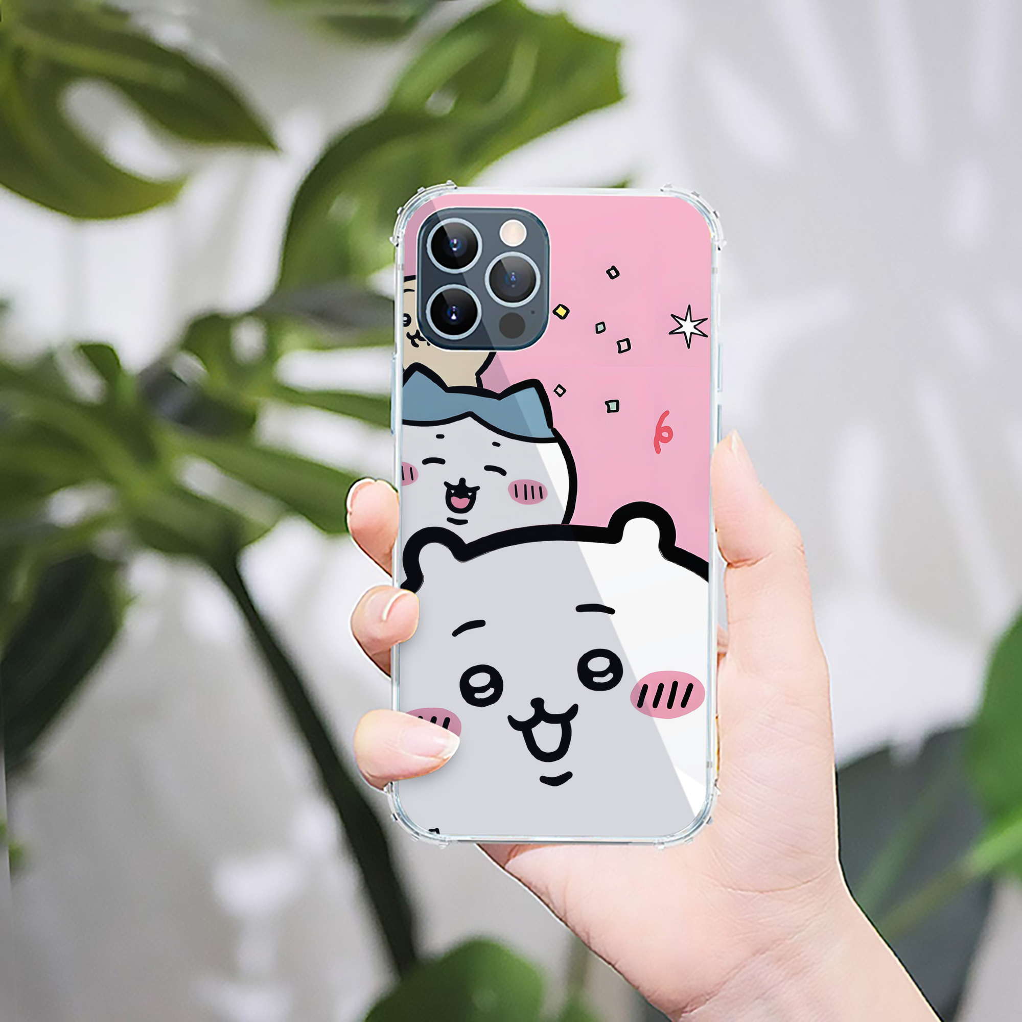 （画像用） ちいかわ Chii-kawa 【iPhone 12シリーズ対応】透明スマホケース（クリアソフトケース）